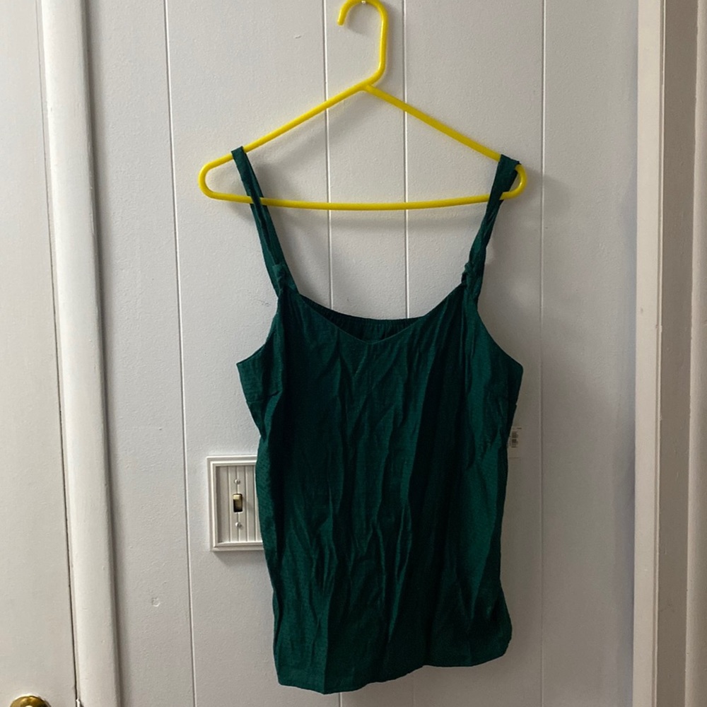 Emerald green on green satin v neck polka dot knot tie adjustable button strap